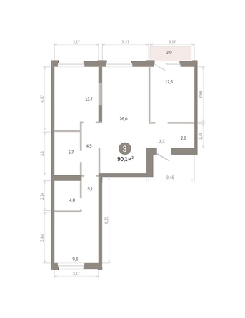 
  Продается 3-комн. квартира 90.1 м², в ЖК Город на озере. Фото 2.