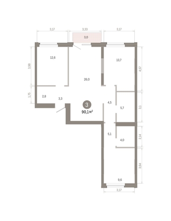 
  Продается 3-комн. квартира 90.1 м², в ЖК Город на озере. Фото 1.
