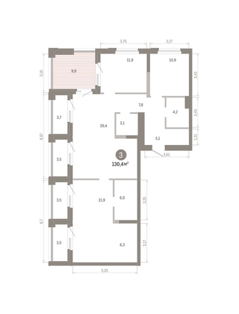 
  Продается 3-комн. квартира 130.39 м², в ЖК Город на озере. Фото 1.