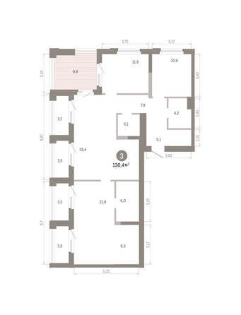 
  Продается 3-комн. квартира 130.39 м², в ЖК Город на озере. Фото 2.
