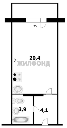 
  Продается студия 29 м². Фото 11.