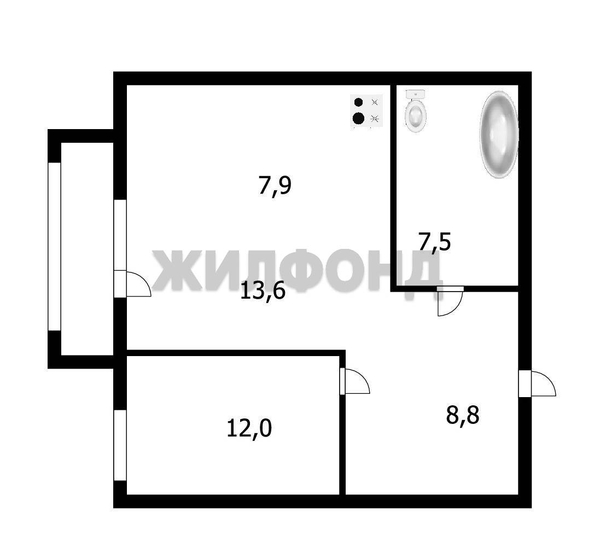 
  Продается 2-комн. квартира 50.2 м², в ЖК Флора и Фауна, дом 12а. Фото 14.