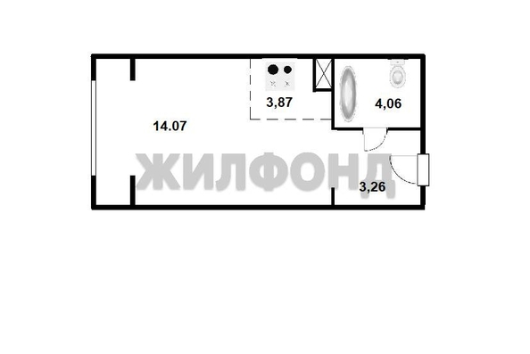 
  Продается студия 24.6 м². Фото 7.