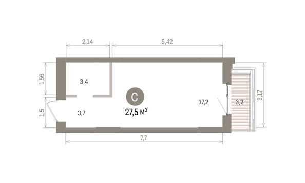 
  Продается студия 27.45 м², в ЖК Европейский берег, дом 32. Фото 1.