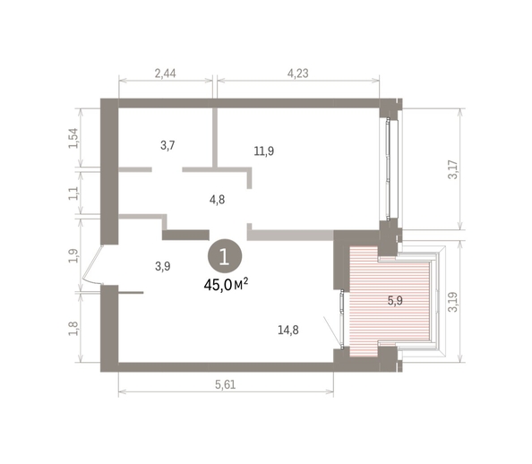 
  Продается 1-комн. квартира 45.04 м², в ЖК Европейский берег, дом 32. Фото 1.
