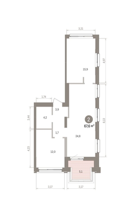 
  Продается 2-комн. квартира 68.38 м², в ЖК Европейский берег, дом 32. Фото 1.