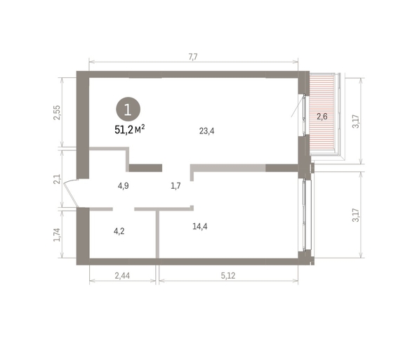 
  Продается 1-комн. квартира 51.82 м², в ЖК Европейский берег, дом 32. Фото 1.