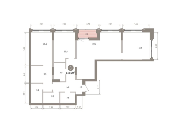 
  Продается 3-комн. квартира 118.51 м², в ЖК Европейский берег, дом 32. Фото 1.