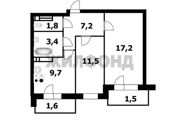 
  Продается 2-комн. квартира 50.6 м², в ЖК Новые Матрешки, дом 1 б/с 4. Фото 11.