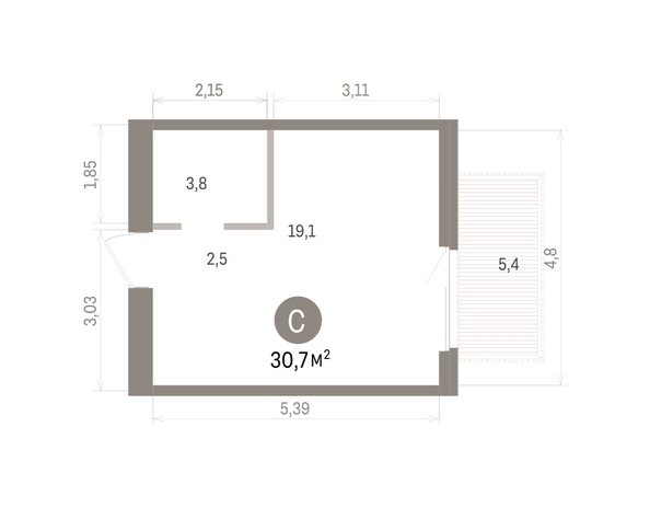 
  Продается студия 30.7 м², в ЖК Пшеница, дом 5.2. Фото 2.