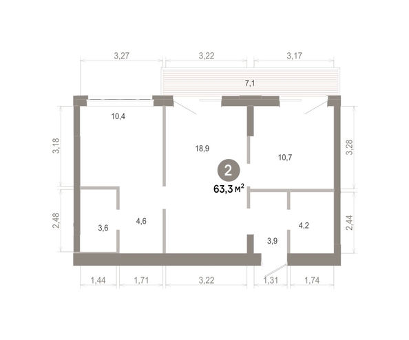 
  Продается 2-комн. квартира 63.31 м², в  Квартал Молодость, дом 1. Фото 1.