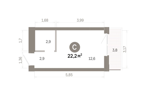 
  Продается студия 22.19 м², в  Квартал Молодость, дом 1. Фото 1.