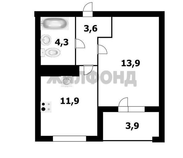 
  Продается 1-комн. квартира 32.3 м², в ЖК Тайгинский парк, дом 1. Фото 18.