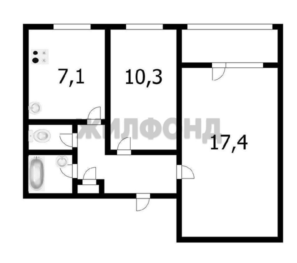 
  Продается 2-комн. квартира 47.4 м². Фото 34.