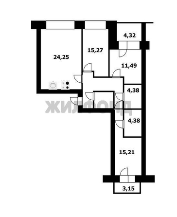 
  Продается 3-комн. квартира 89.4 м², в ЖК Новый Кедровый, дом 3. Фото 18.