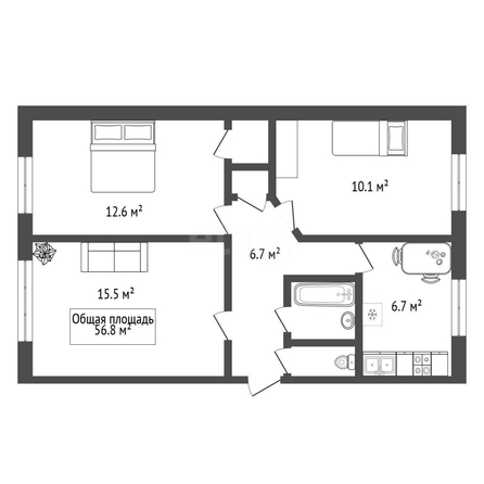 
  Продается 3-комн. квартира 56.4 м². Фото 1.