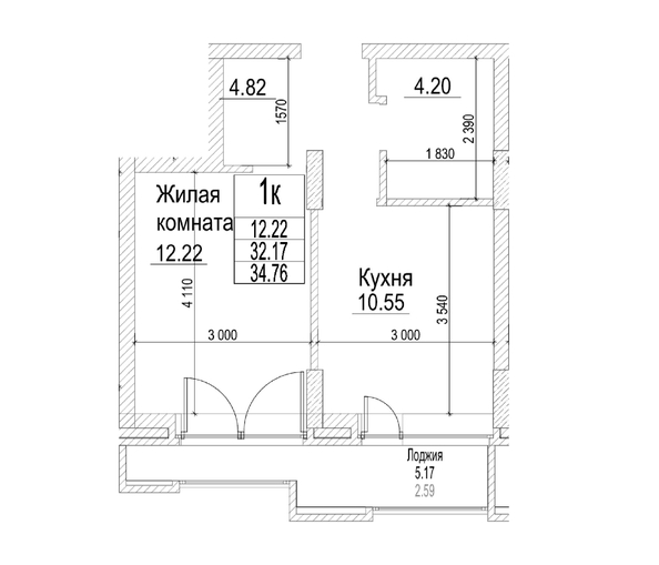 
  Продается 1-комн. квартира 32.1 м², в ЖК Чернышевский, корп 3.3. Фото 1.
