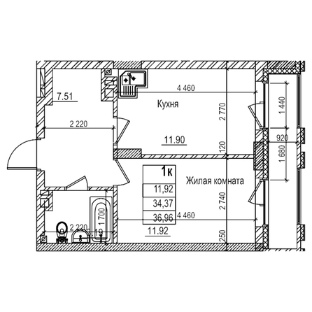 
  Продается 1-комн. квартира 31.1 м², в ЖК Чернышевский, корп 3.3. Фото 1.