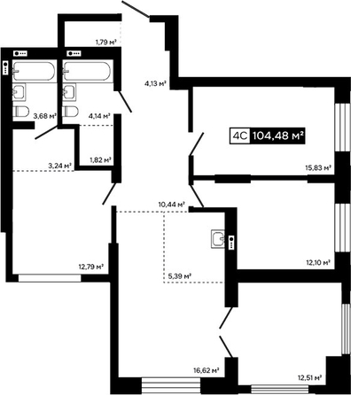 
  Продается 2-комн. квартира 104.48 м², в ЖК Платина. Фото 1.
