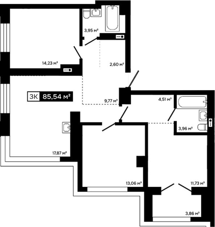 
  Продается 3-комн. квартира 81.68 м², в ЖК Платина. Фото 1.