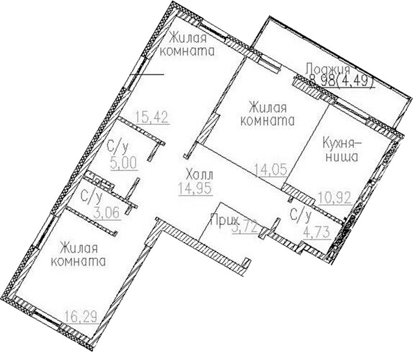 
  Продается 2-комн. квартира 88.14 м², в ЖК Пегас. Фото 1.