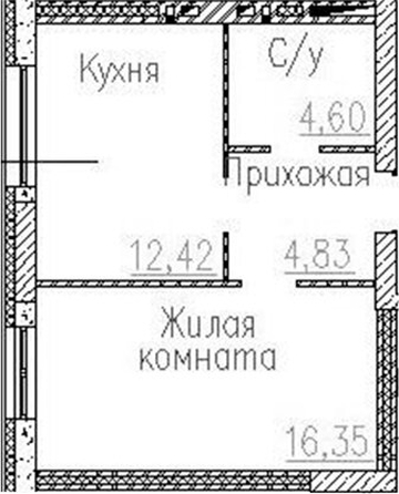 
  Продается 1-комн. квартира 38.2 м², в ЖК Пегас. Фото 1.