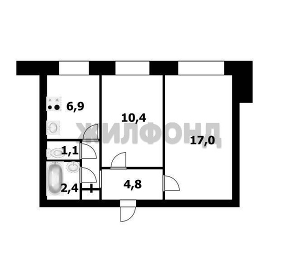 
  Продается 2-комн. квартира 42.9 м². Фото 10.
