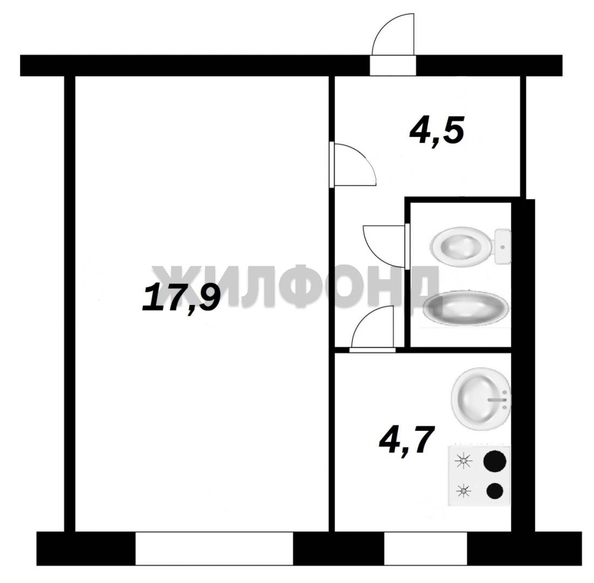 
  Продается 1-комн. квартира 28.4 м². Фото 7.