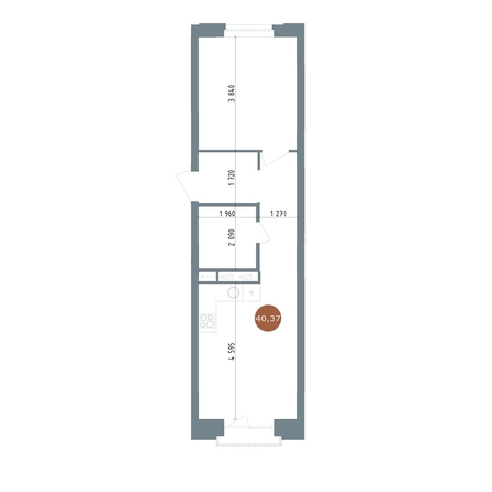 
  Продается 1-комн. квартира 40.37 м², в  19/56 Кварталы Телецентра, 6. Фото 2.