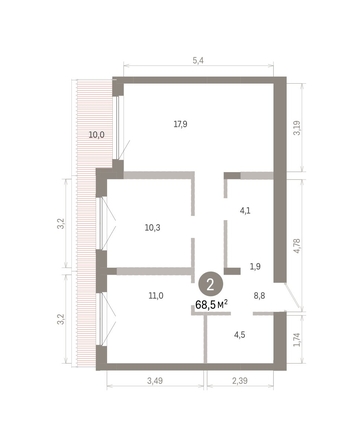 
  Продается 2-комн. квартира 68.5 м², в ЖК Европейский берег, дом 46. Фото 1.