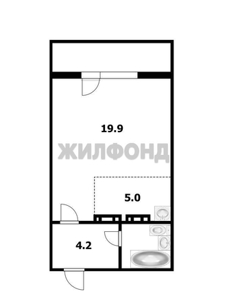 
  Продается студия 32.6 м². Фото 14.