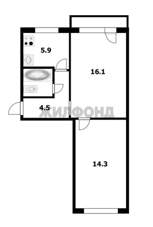 
  Продается 2-комн. квартира 43.8 м². Фото 24.
