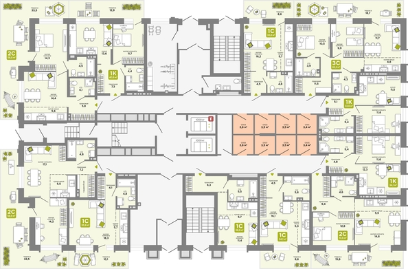 
  Продается студия 34.1 м², в ЖК Счастливый квартал, дом 3. Фото 1.