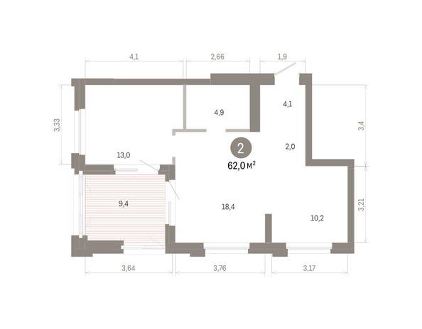 
  Продается 2-комн. квартира 61.97 м², в ЖК Город на озере. Фото 1.