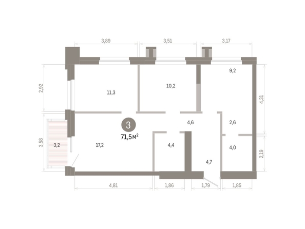 
  Продается 3-комн. квартира 71.54 м², в ЖК Город на озере. Фото 1.