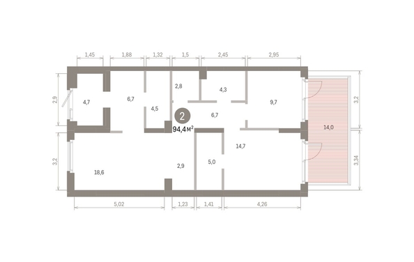
  Продается 2-комн. квартира 94.4 м², в ЖК Пшеница, 6.1. Фото 1.