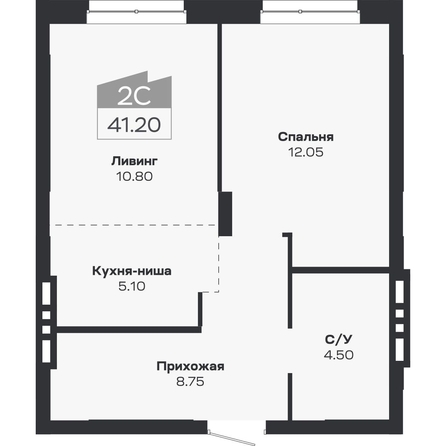 
  Продается 2-комн. квартира 41.2 м², в ЖК Базилик, дом 2. Фото 1.