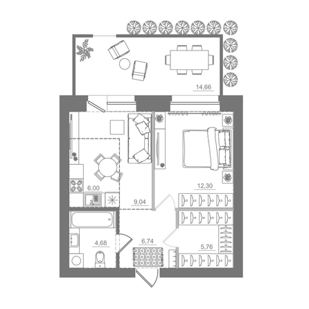 
  Продается студия 59.18 м², в ЖК Спектр, дом 9. Фото 1.