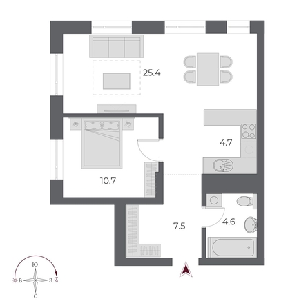 
  Продается 2-комн. квартира 52.8 м², в ЖК ОСКАР, дом 1. Фото 1.