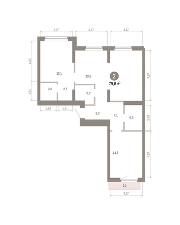
  Продается 2-комн. квартира 79.6 м², в ЖК Лебедевский квартал, д 1. Фото 2.