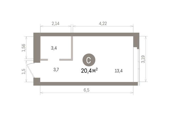 
  Продается студия 20.42 м², в ЖК Европейский берег, дом 32. Фото 1.