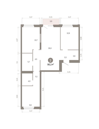 
  Продается 3-комн. квартира 90.11 м², в ЖК Город на озере. Фото 1.