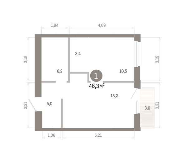 
  Продается 1-комн. квартира 46.25 м², в ЖК Город на озере. Фото 1.