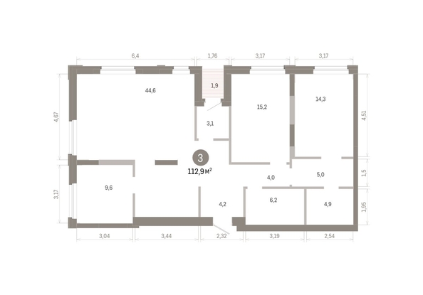 
  Продается 3-комн. квартира 112.93 м², в ЖК Город на озере. Фото 1.