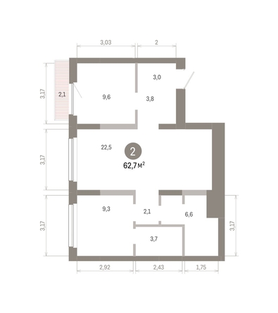 
  Продается 2-комн. квартира 62.7 м², в ЖК Лебедевский квартал, д 1. Фото 2.