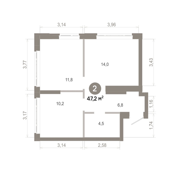 
  Продается 2-комн. квартира 47.24 м², в  Квартал Молодость, дом 1. Фото 1.
