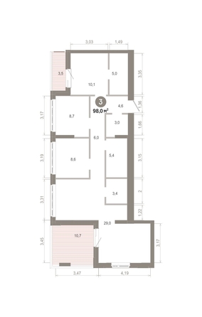 
  Продается 3-комн. квартира 97.95 м², в  Квартал Молодость, дом 1. Фото 1.