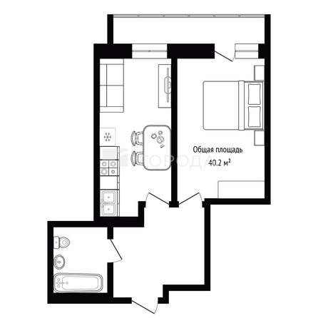 
  Продается 1-комн. квартира 40.2 м², в ЖК Ясный берег, дом 7. Фото 51.