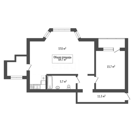 
  Продается 2-комн. квартира 69.7 м². Фото 1.
