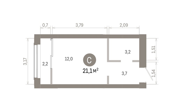 
  Продается студия 21.05 м², в ЖК Европейский берег, дом 46. Фото 1.
